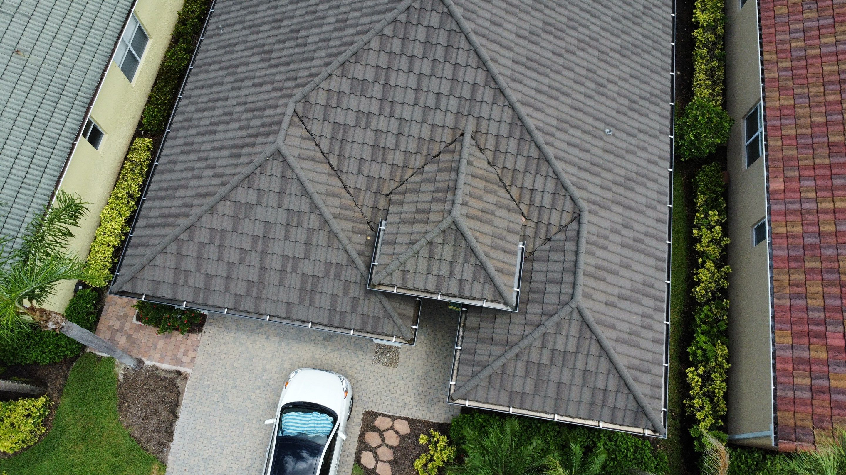 Aerial view of completed premium roofing project
