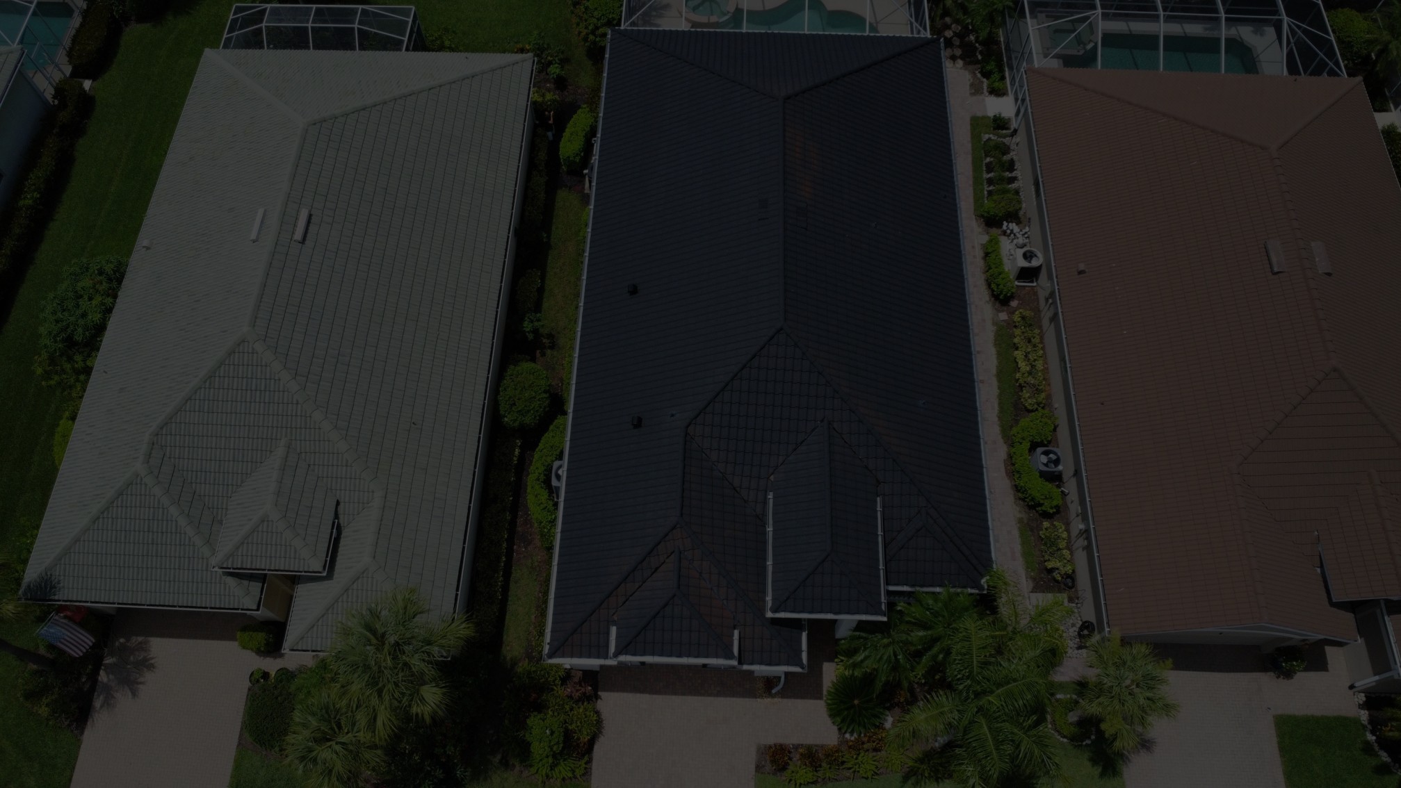 Commercial roofing project aerial view